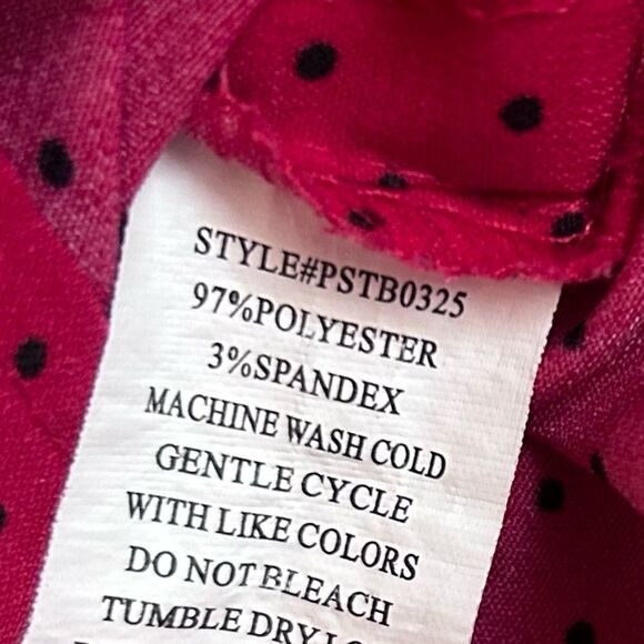 Notations Petite Polka Dot Button-up Blouse- Red/Black Size Petite Small - Picture 6 of 6
